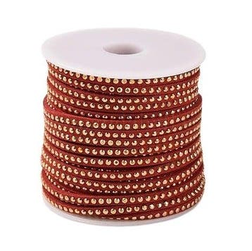 1 meter Imitatie leer 3mm met goud aluminium studs Gold-d..., Ophalen of Verzenden, Nieuw, Draad