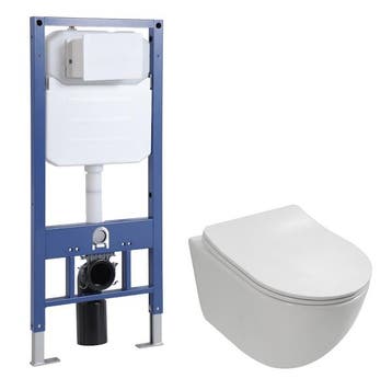 SALE - Ravius 48 - Glans wit - Toiletset - Hangend - Soft, Ophalen of Verzenden, Nieuw