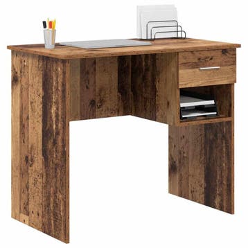 vidaXL Bureau met lade met plank Oud Hout 90 x 49 x 75 cm, Verzenden, Nieuw