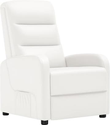 Fauteuil met armleuning - Relaxfauteuil - Relaxstoel - Wit -, Verzenden, Zo goed als nieuw