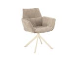 Eetkamerstoel Monaco poot Venus draaibaar Beige - Milan, Ophalen of Verzenden, Nieuw