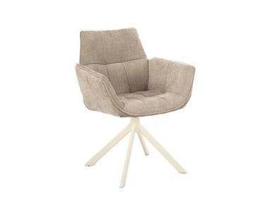 Eetkamerstoel Monaco poot Venus draaibaar Beige - Milan, Huis en Inrichting, Stoelen, Ophalen of Verzenden, Nieuw