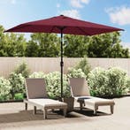 vidaXL Parasol met metalen paal 300x200 cm bordeauxrood, Verzenden, Nieuw, 3 tot 4 meter