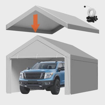 12x20 FT Carport Vervangingsdak - Waterdicht & UV-bestendig