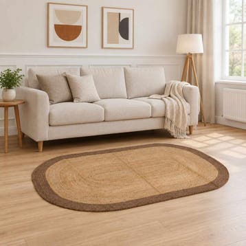 vidaXL Gebied Tapijt Grijs 100 x 152 cm Jute, Verzenden, Nieuw, Grijs
