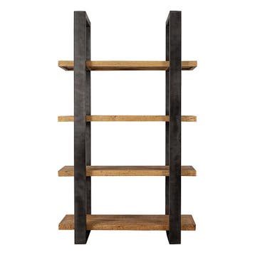Boekenkast Mangohout Turi 120 cm, Huis en Inrichting, Verzenden, Nieuw, Overige houtsoorten, Industriële meubels