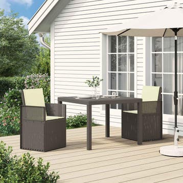 vidaXL Tuin eettafelset 3 st Lichtgrijs en Crème PP, Verzenden, Nieuw, Textileen, 3 zitplaatsen