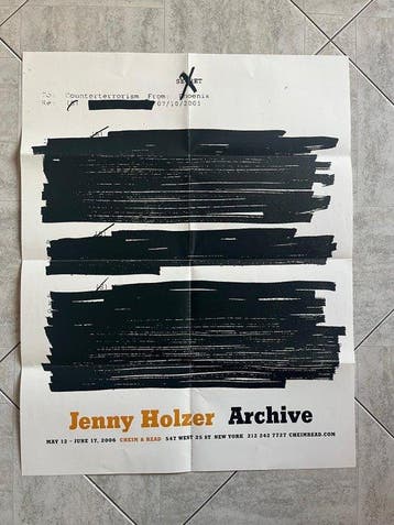 Jenny Holzer - Cheim & Read - Jenny Holzer - poster Archive
