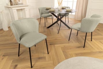 Design Stoel LYON mint corduroy zwarte metalen poten - 44963, Huis en Inrichting, Stoelen, Ophalen of Verzenden, Nieuw