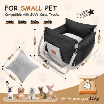 Hondenmand auto - Autostoel hond - 58x56x33 cm - Zwart - Nob, Verzenden, Zo goed als nieuw