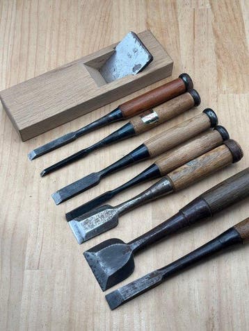 Japanse timmermansgereedschapsset YC180 – beitels, houten