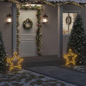 vidaXL Kerstverlichting ster met grondpinnen 80 LEDs 60 cm, Diversen, Kerst, Verzenden, Nieuw