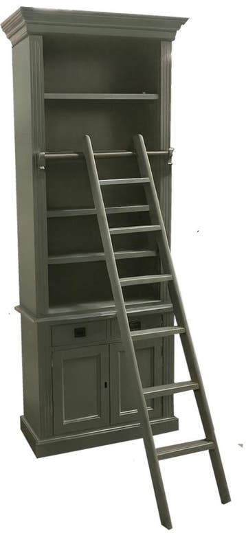 Boekenkast Engels groen met trap Leerdam 100 x 240cm, Huis en Inrichting, Ophalen of Verzenden, Nieuw