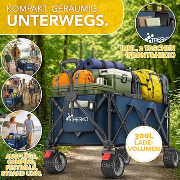 Bolderkar - Opvouwbaar - Bolderwagen  - Blauw - TRESKO®, Verzenden, Zo goed als nieuw