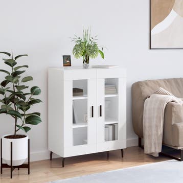 vidaXL Dressoir 69,5x34x90 cm bewerkt hout wit, Verzenden, Nieuw, Overige houtsoorten, Minder dan 50 cm