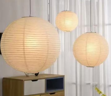 Wabi-Sabi LED Hanglamp – Japanse Rijstpapier Plafondlamp, Verzenden, Nieuw