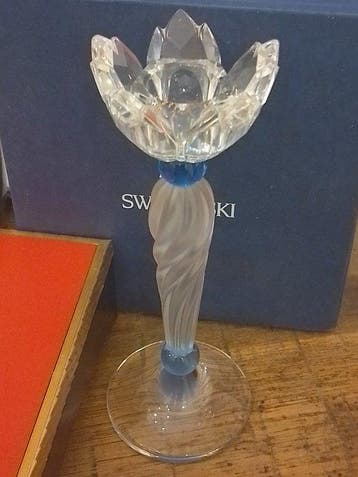 Swarovski - Beeldje - Kandelaar blauwe bloemen - 207012 -