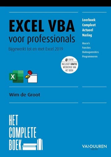 Excel VBA voor professionals / Het complete boek, Verzenden, Zo goed als nieuw, Wim de Groot