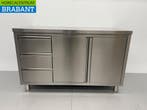 HCB RVS Werkkast Kast Werktafel 2 klapdeuren en 3 laden 140, Ophalen of Verzenden, Nieuw zonder verpakking