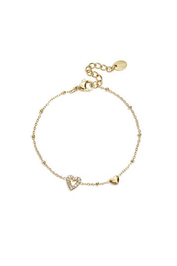 Armband met hartjes, gekleurde steentjes en stipjes, Verzenden, Nieuw, Zilver, Overige materialen