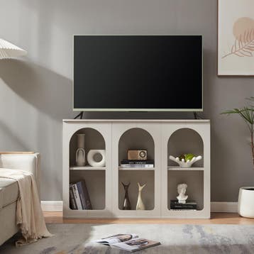 Dressoir Trorhun 120x30x80 cm grijs [en.casa], Verzenden, Nieuw