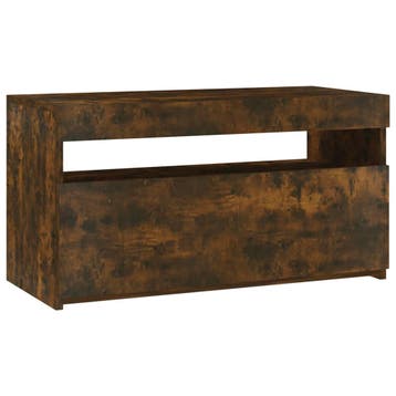 vidaXL Tv-meubel met LED-verlichting 75x35x40 cm gerookt, Huis en Inrichting, Minder dan 50 cm, Verzenden, Nieuw, Minder dan 100 cm