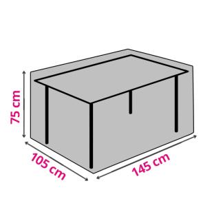 Tuintafelhoes | Perel | 145 x 105 x 75 cm (PP, Grijs), Verzenden, Nieuw