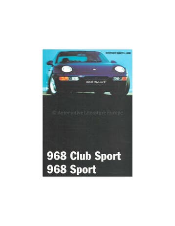 1994 PORSCHE 968 SPORT | CLUB SPORT BROCHURE ENGELS, Boeken, Nieuw, Porsche, Author