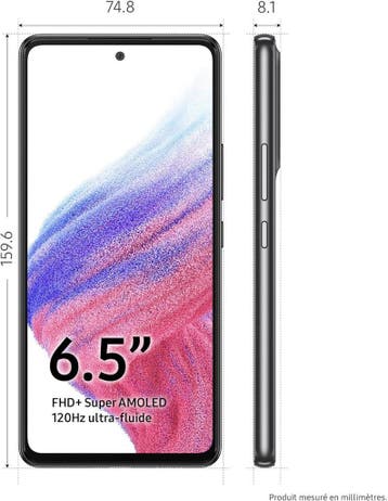 Samsung Galaxy A53 5G 128GB 6GB SM-A536B/DS Dual-SIM Zwart, Telecommunicatie, Mobiele telefoons | Samsung, Zwart, Touchscreen