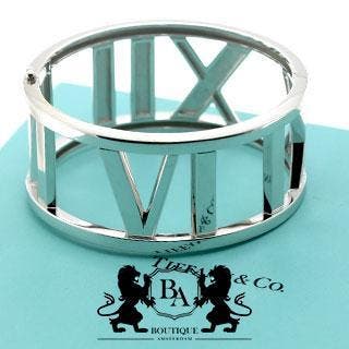 Tiffany &amp; Co. Atlas 18 Karaat Witgoud Armband Maat 17, Sieraden, Tassen en Uiterlijk, Armbanden, Goud, Zo goed als nieuw, Goud