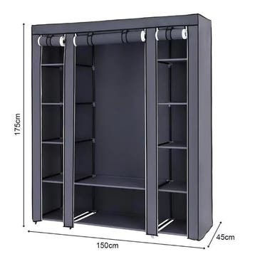 Draagbare Stoffen Kledingkast met Planken – 150×45×175 cm, Verzenden, Nieuw