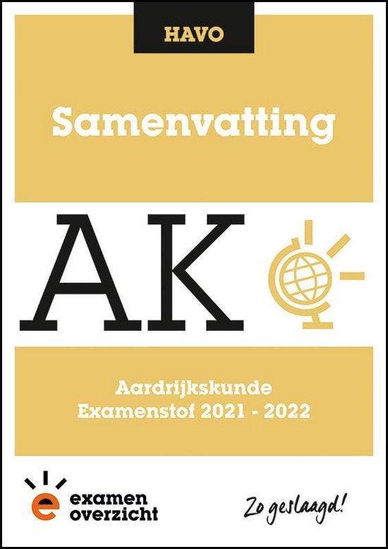 Boek ExamenOverzicht - Samenvatting Aardrijkskunde HAVO 9789, Boeken, Overige Boeken, Zo goed als nieuw, Verzenden