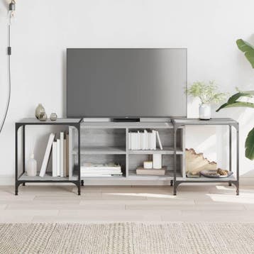 vidaXL Tv-meubel 153x37x50 cm bewerkt hout grijs sonoma, Verzenden, 150 tot 200 cm, Nieuw, Minder dan 100 cm