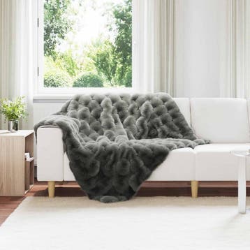 vidaXL Antislip deken van imitatie konijnenbont Olite 4 st, Verzenden, Nieuw
