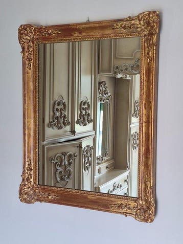 Spiegel - Hout, Glas - Gouden spiegel