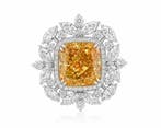 Broche - 14 karaat Witgoud - 13.06ct. tw. Geel Diamant