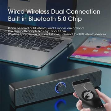 Draadloze Bluetooth Soundbar voor PC, TV & Laptop - Compact, Verzenden, Nieuw