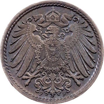 Duitsland. Wilhelm II. 5 Pfennig 1904 (Zonder minimumprijs)