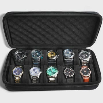 Luxe Horlogedoos 10 Vakken - Hardcase Opbergdoos & Vitrineho, Verzenden, Nieuw