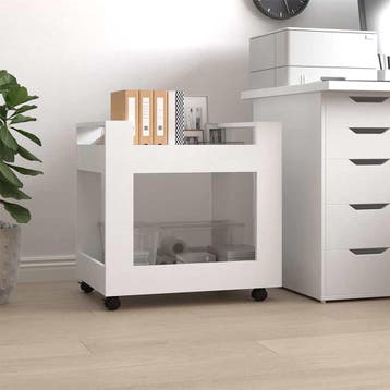 vidaXL Bureaukastje 60x45x60 cm bewerkt hout wit, Huis en Inrichting, Kasten | Ladekasten, Verzenden, Nieuw