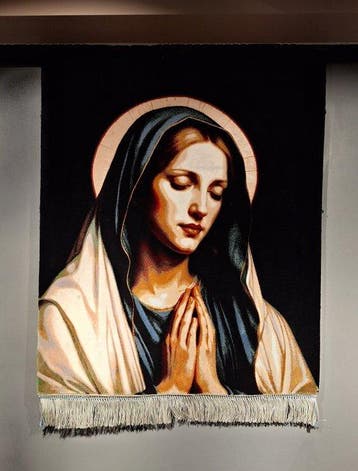 Fijn zijden beeldend wandtapijt – Maagd Maria (Madonna) –, Nieuw