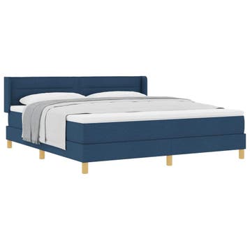 vidaXL Boxspringbed met matras met hoofdeinde Blauw 200 x, Verzenden, Nieuw, Blauw, Stof