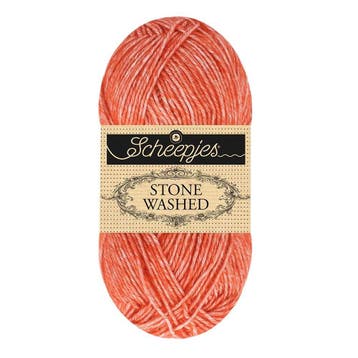 Scheepjes Stone Washed - 843 Realgar Red, Ophalen of Verzenden, Nieuw, Breien of Haken, Wol of Garen