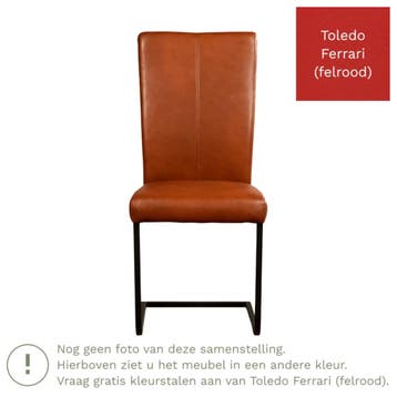 Leren eetkamerstoel Dare - Toledo Ferrari (felrood) -, Ophalen of Verzenden, Nieuw, Leer, Industrieel, Modern