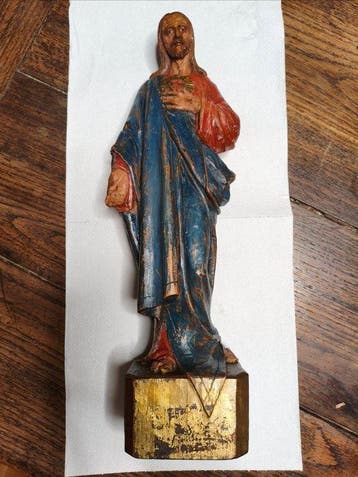 Beeldje - Sacro Cuore di Gesù - Hout
