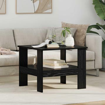 vidaXL Salontafel Zwart Eiken 57 x 55 x 45 cm Bewerkt hout, Verzenden, Nieuw, Overige houtsoorten, 50 tot 100 cm