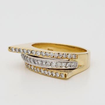 Ring - 18 karaat Geel goud - 0.62ct. tw. Diamant, Nieuw