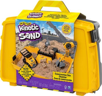 Kinetic Sand – Bouwplaatskoffer - 907g origineel Kinetic, Ophalen of Verzenden, Nieuw
