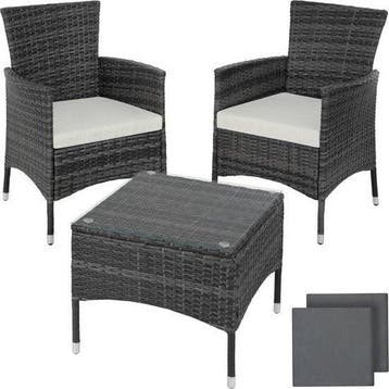 2dekans | tectake® - wicker meubelen tuinset met, Ophalen of Verzenden, Zo goed als nieuw