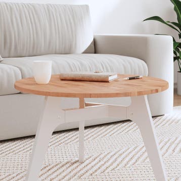 vidaXL Tafelblad rond Ø60x1,5 cm massief beukenhout, Huis en Inrichting, Tafels | Eettafels, Verzenden, Nieuw